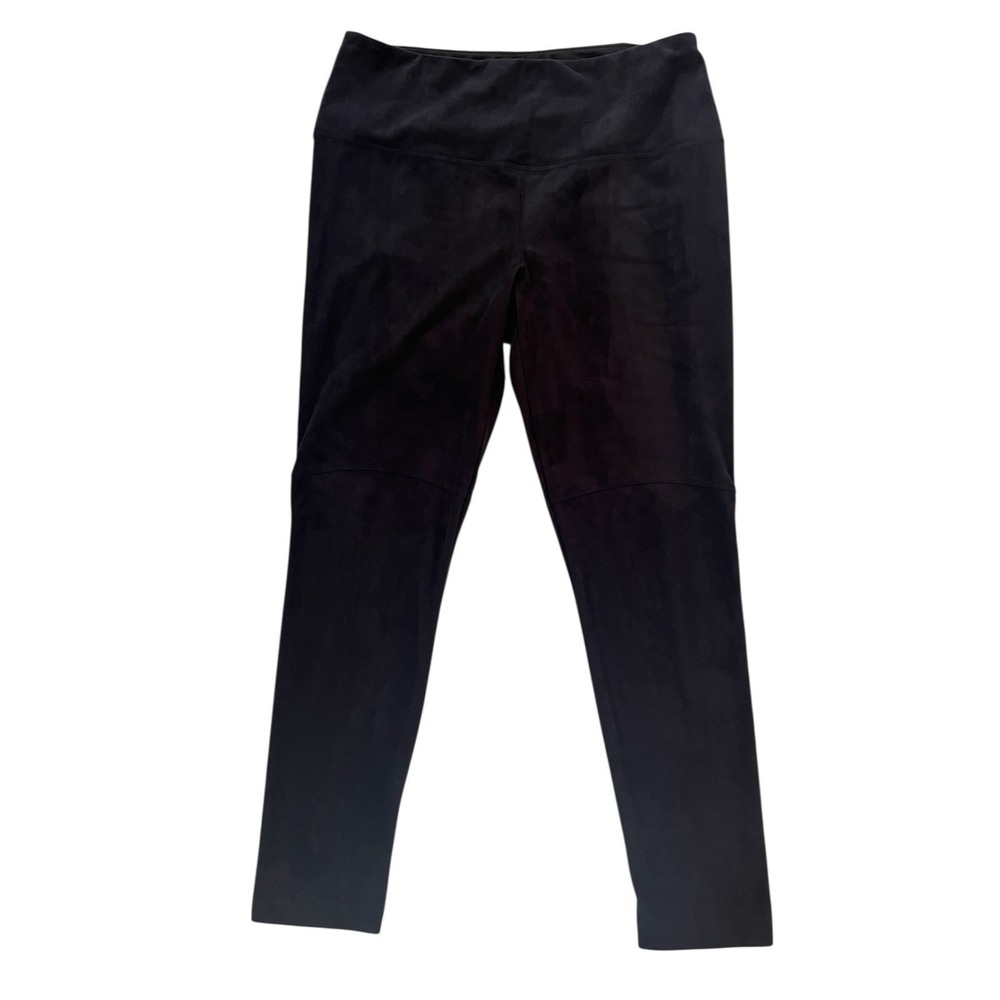Lysse Women's Size L Faux Suede‎ Leggings Black Seams Ponte